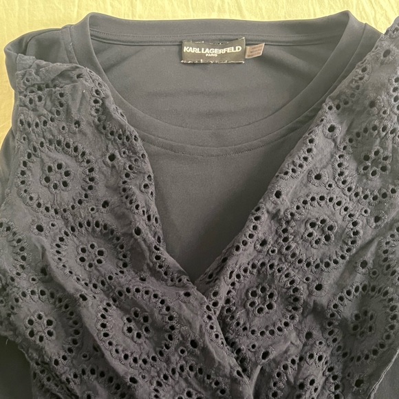 Karl Lagerfeld Navy top XL - Picture 2 of 5
